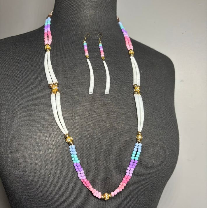 LP Dentalium Necklace + Earring Set